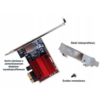 Karta sieciowa LAN  PCIe RTL8125B (2,5Gb/s) RJ45 Derapid