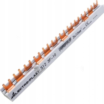 Szyna łączeniowa prądowa 3P 63A 10mm2 widełkowa (12mod.) 3F S12 3F-10 45.122