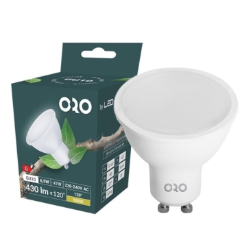 Żarówka LED GU10 6,5W, 430Lm 3000K ciepła biel 120° Fi50x55 klasa energetyczna G; LED-POL