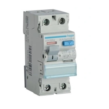 Wyłącznik różnicowoprądowy Hager Polo 2P 25A 0,30 mA AC CDC225J