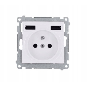 Gniazdo pojedyńcze Simon54 białe  z/u ładowarka 2xUSB  DGZ1ZUSB2AA.01/11