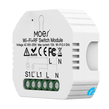 Przekaźnik MOES Wifi + Radio 433 MHz inteligentny włącznik światła Diy, współpracuje z Tuya Alexa Echo Google Home 1/2 Way