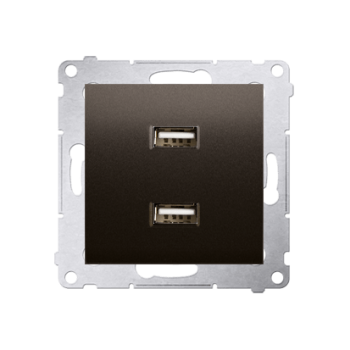 GNIAZDO USB ŁADOWARKA PODWÓJNA SIMON 54 BRĄZ 2xUSB 2.1A 5V DC