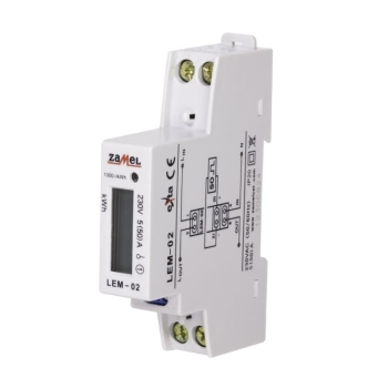 LICZNIK ENERGII ELEKTRYCZNEJ 1-FAZOWY LCD LEM-02 ZAMEL