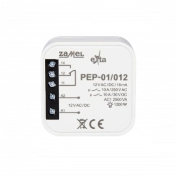 Przekaźnik elektromagnetyczny ZAMEL 12VAC/DC PEP-01/012 dopuszkowy